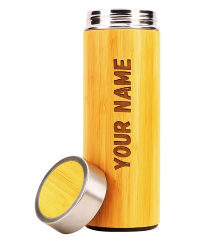 Personalized Bamboo Water Bottle 500ml | Perfect Custom Engraved Eco-Friendly Flask for Men & Women