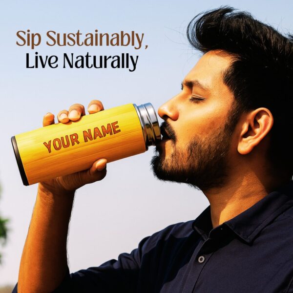 Personalized Bamboo Water Bottle | Custom Engraved Eco-Friendly Flask