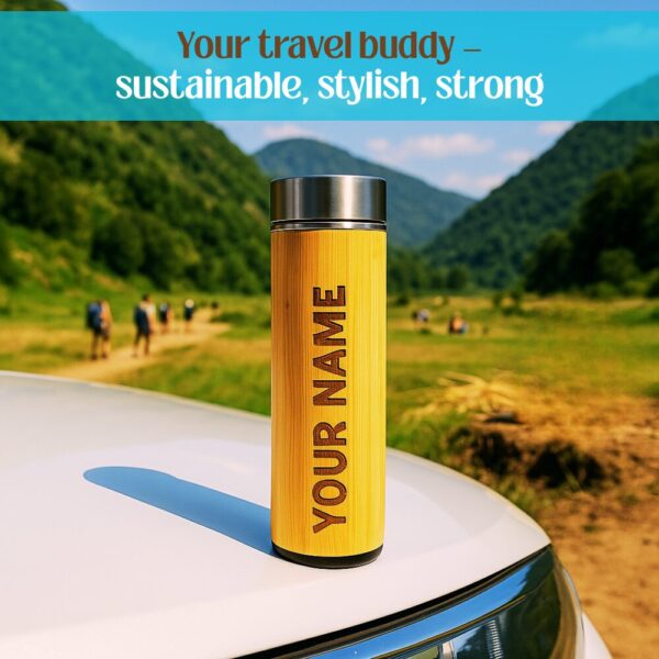 Personalized Bamboo Water Bottle 500ml | Perfect Custom Engraved Eco-Friendly Flask for Men & Women - Image 7