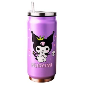 Kuromi Travel Tumblers With Straw & Custom Name Options