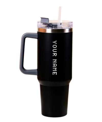 1200ml Travel Tumbler with Straw | Huge Insulated Coffee Mug & Custom Name Option Flask