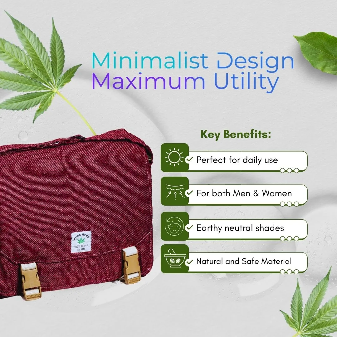 Naturexpress Hemp Laptop Bag Red – Eco-friendly Office and Travel Bag