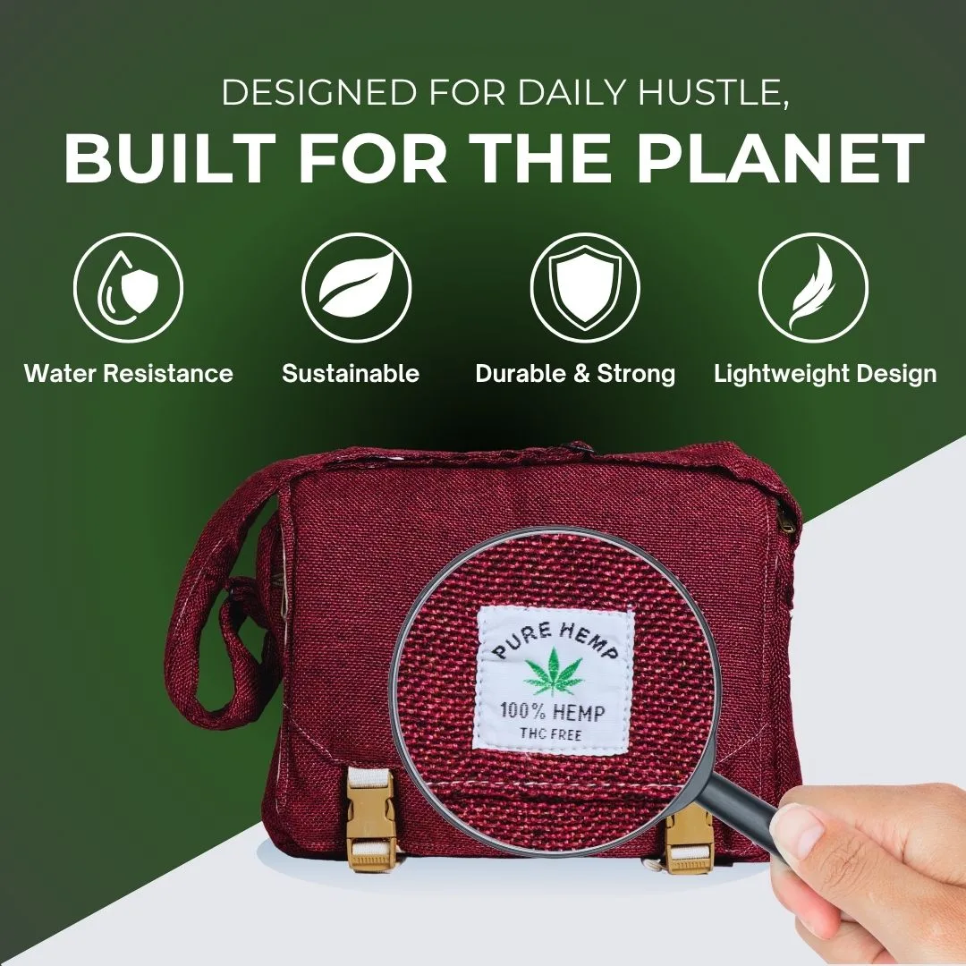 Naturexpress Hemp Laptop Bag Red – Eco-friendly Office and Travel Bag