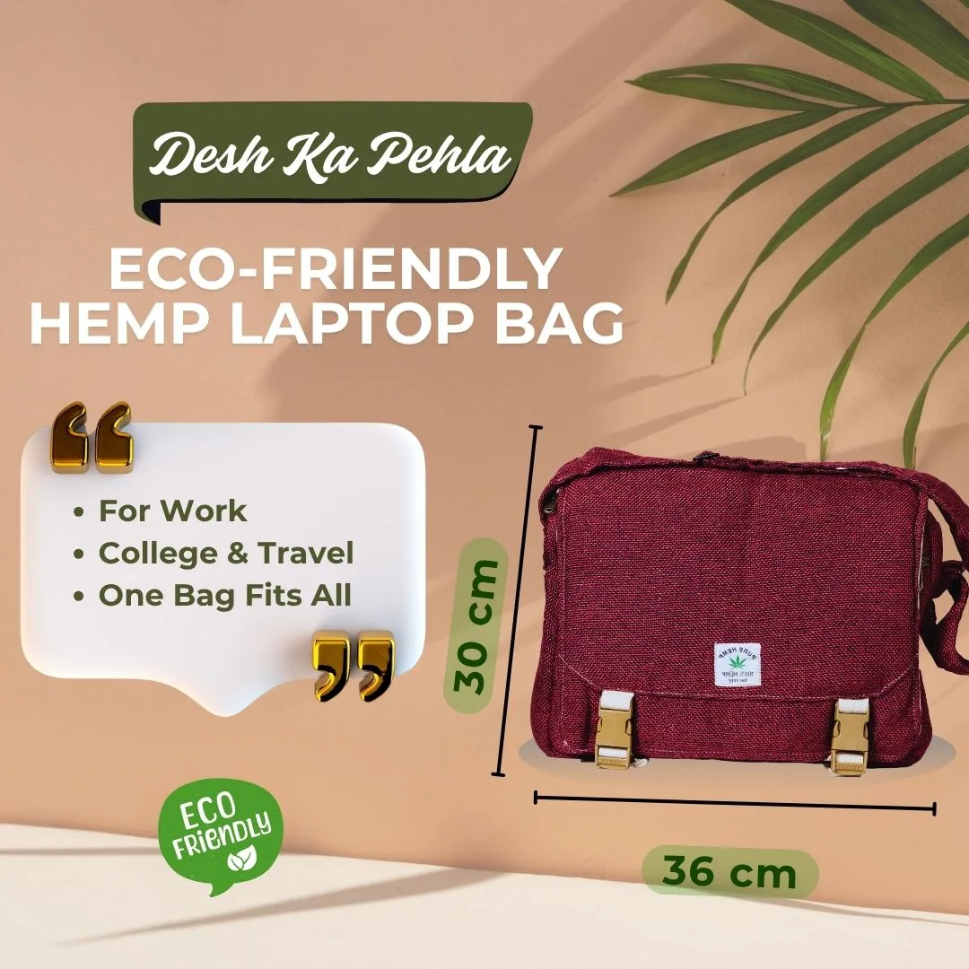 Naturexpress Hemp Laptop Bag Red – Eco-friendly Office and Travel Bag